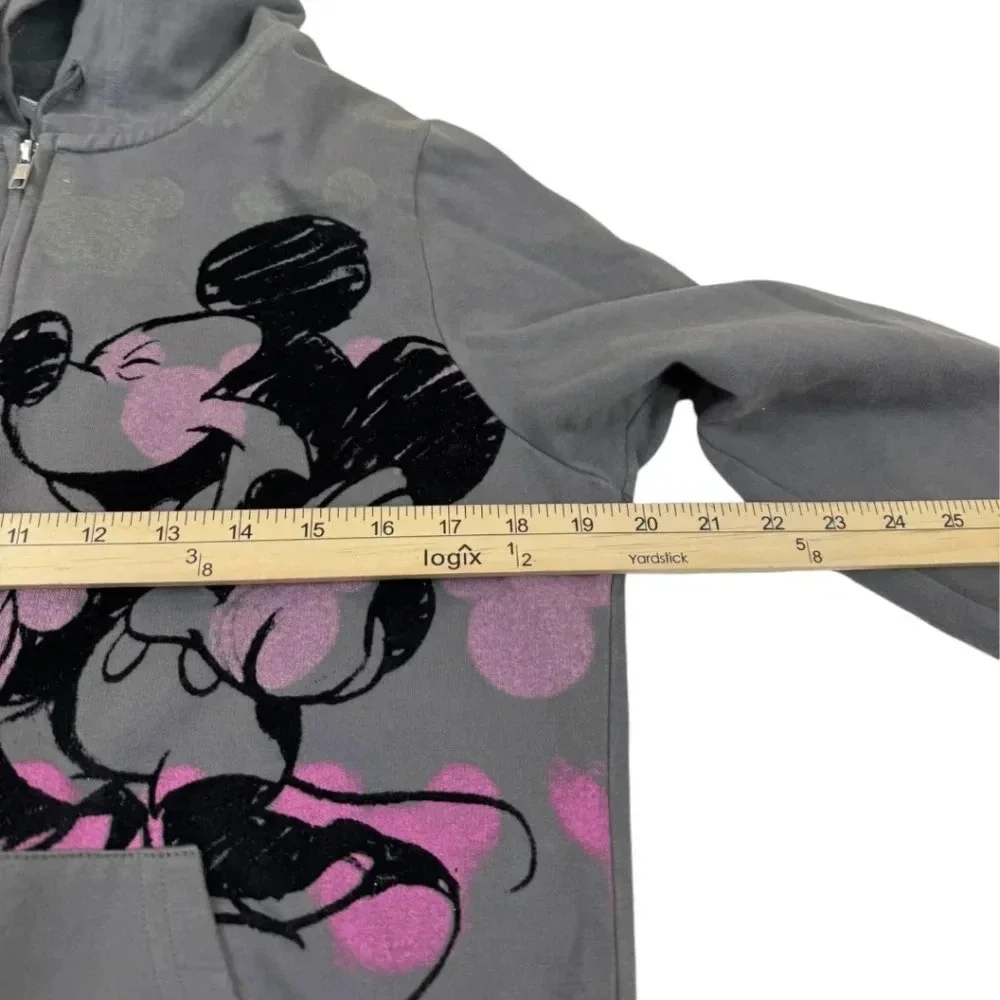 Disney World Hoodie Full Zip Sweatshirt Mickey Mouse Gray Kids Sz XL